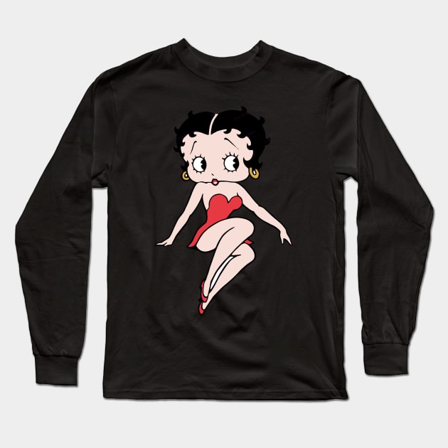 Betty Boop Long Sleeve T-Shirt by JAFARSODIK